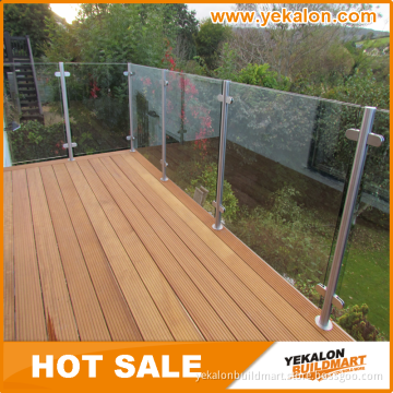 Semi frameless aluminium balustrade stainless steel glass railing systems